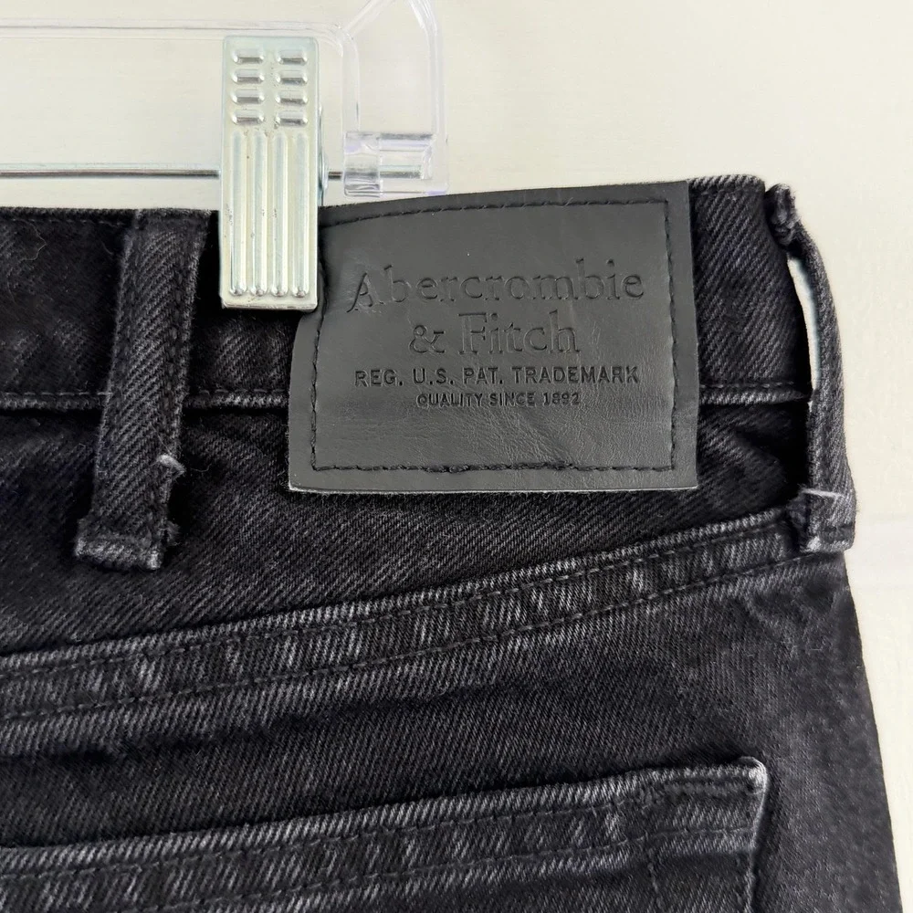 Abercrombie & Fitch 90s Slim Jeans Mens 36x33 Black A&F Vintage Stretch Denim